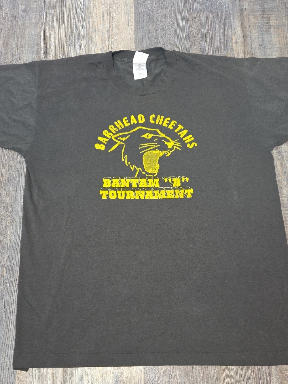 Vintage Black T-Shirt with Yellow Barrhead Cheetahs Graphic